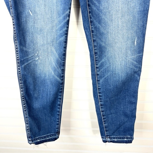 Madewell 10” High Rise Skinny Jeans Size 30 Button Fly Raw Hem Medium Wash Blue - Picture 3 of 14
